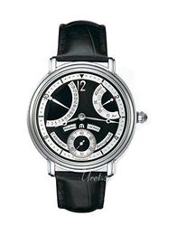 Maurice Lacroix Masterpiece Calendrier Retrograde Czarny/Skóra Ø43 mm MP7068-SS001-390