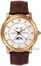 Maurice Lacroix Masterpiece Biały/Skóra Ø40 mm MP6427-YG101-19E