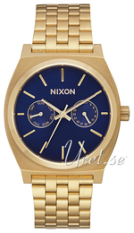 Nixon The Time Teller Niebieski/Stal w odcieniu złota Ø37 mm A9222347-00