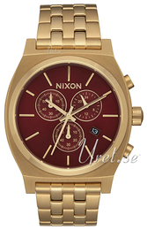 Nixon The Time Teller Czerwony/Stal w odcieniu złota Ø39 mm A9722397-00