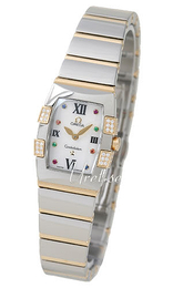 Omega Constellation Quadrella Biały/18 karatowe żółte złoto 25x19 mm 1284.79.00