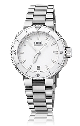 Oris Divers Aquis Date Biały/Stal Ø36 mm 01 733 7652 4156-07 8 18 01P