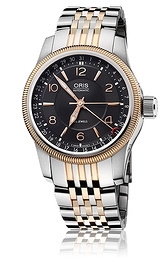 Oris Aviation Big Crown Pointer Date Czarny/Stal w kolorze różowego złota Ø40 mm 754 7628 4364 MB