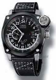 Oris Aviation Czarny/Skóra Ø45 mm 653 7631 4684 LS