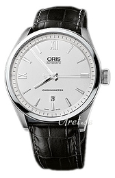 Oris Culture Artix Chronometer Date Srebrny/Skóra Ø42 mm 01 737 7642 4071-07 5 21 81FC