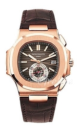 Patek Philippe Nautilus Czarny/Skóra 38.5x44 mm 5980R/001