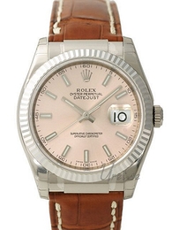 Rolex Datejust Gold/Steel Różowy/Skóra Ø36 mm 116139/1