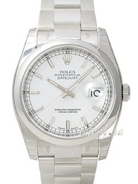 Rolex Datejust Steel Biały/Stal Ø36 mm 116200-0058