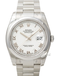 Rolex Datejust Steel Biały/Stal Ø36 mm 116200-0055