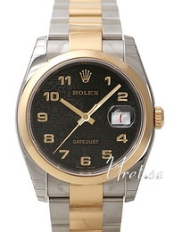 Rolex Datejust Gold/Steel Czarny/18 karatowe żółte złoto Ø36 mm 116203/1
