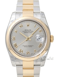 Rolex Datejust Gold/Steel Srebrny/18 karatowe żółte złoto Ø36 mm 116203-0137
