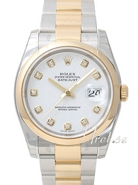 Rolex Datejust Gold/Steel Biały/18 karatowe żółte złoto Ø36 mm 116203-0187