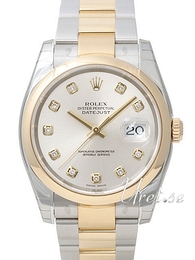 Rolex Datejust Gold/Steel Srebrny/18 karatowe żółte złoto Ø36 mm 116203-0138