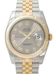 Rolex Datejust Gold/Steel Srebrny/18 karatowe żółte złoto Ø36 mm 116233/21