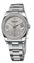 Rolex Datejust Lady 36 mm Srebrny/Stal Ø36 mm 116244-0038