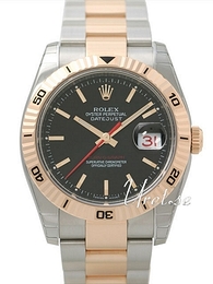 Rolex Datejust Turn-O-Graph Czarny/18 karatowe różowe złoto Ø36 mm 116261/2