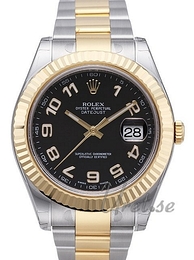 Rolex Datejust II Czarny/18 karatowe żółte złoto Ø41 mm 116333/6