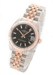 Rolex Datejust Lady 31 mm Czarny/18 karatowe różowe złoto Ø31 mm 178271/1