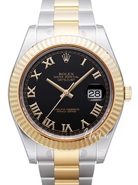 Rolex Datejust II Czarny/18 karatowe żółte złoto Ø41 mm 116333/7