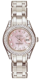 Rolex Lady Oyster Perpetual Biały/18 karatowe białe złoto Ø26 mm 80359