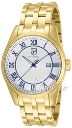 S.Coifman Dress Biały/Stal w odcieniu złota Ø45 mm SC0100