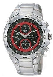 Seiko Chronograph Czerwony/Stal Ø45 mm SND701P1
