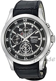Seiko Premier Czarny/Skóra Ø45 mm SPC053P1