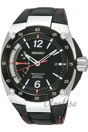 Seiko Sportura Czarny/Skóra Ø42 mm SRG005P2