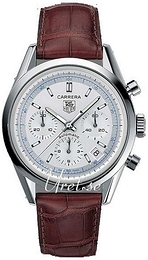 TAG Heuer Carrera Srebrny/Skóra Ø39 mm CV2110.FC6181