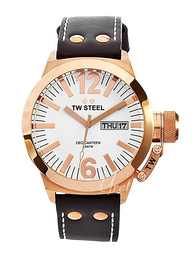TW Steel Ceo Canteen Biały/Skóra Ø50 mm CE1018